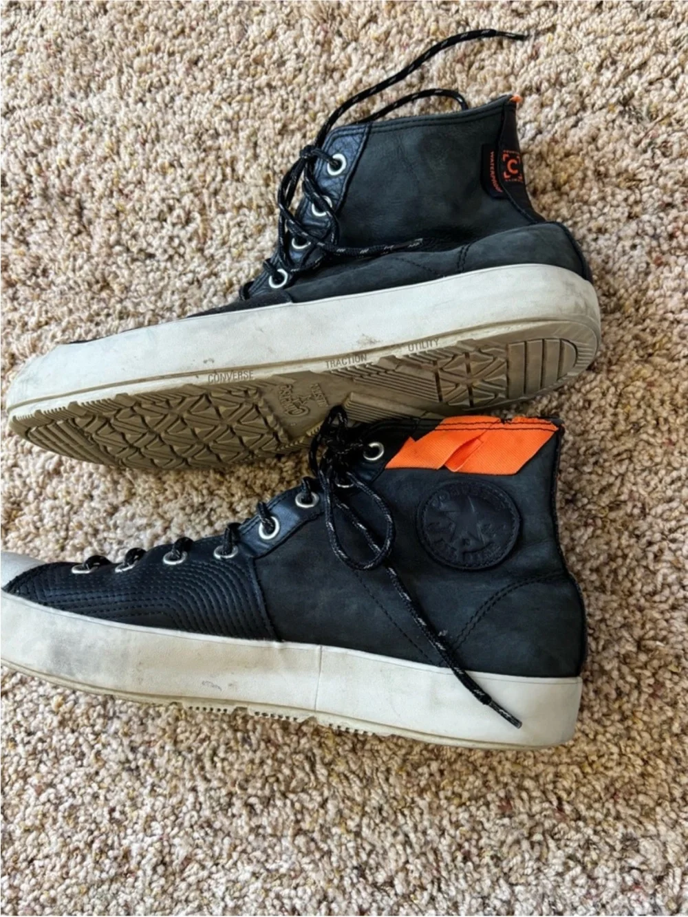 Converse Waterproof Men’s Black & Orange High-Top Sneaker